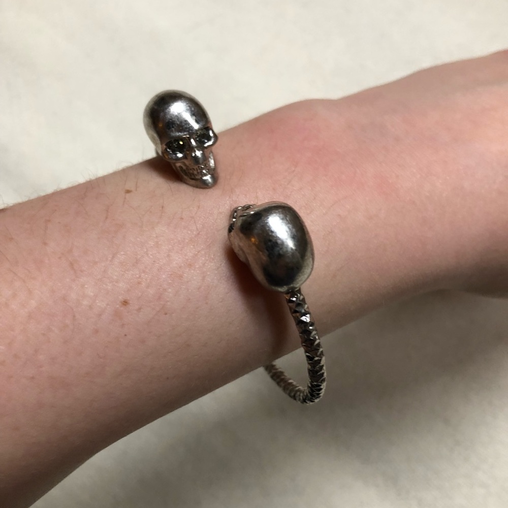 Alexander McQueen Twin Skull Crystal Eye Bracelet